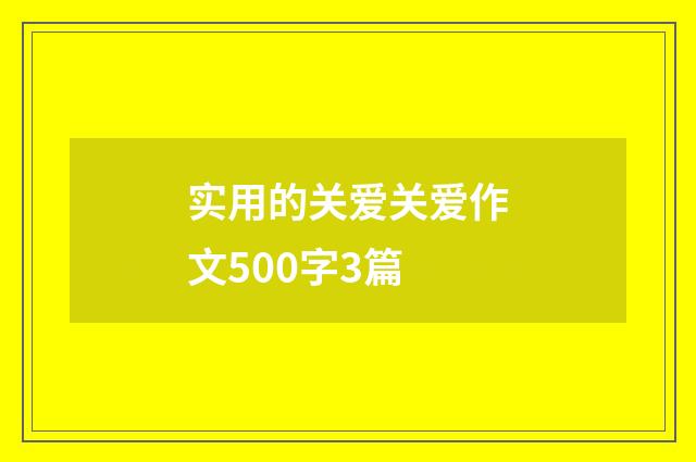 实用的关爱关爱作文500字3篇