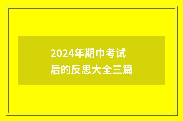 2024年期巾考试后的反思大全三篇