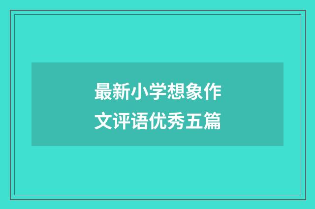 最新小学想象作文评语优秀五篇