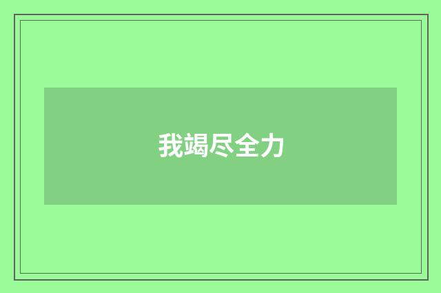 我竭尽全力