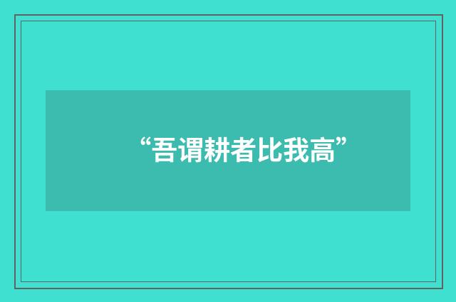 “吾谓耕者比我高”