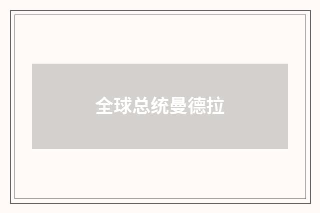 全球总统曼德拉