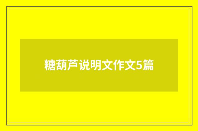 糖葫芦说明文作文5篇