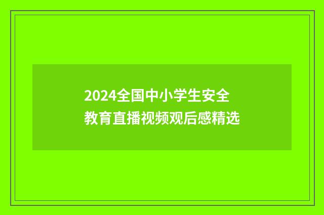 2024全国中小学生安全教育直播视频观后感精选