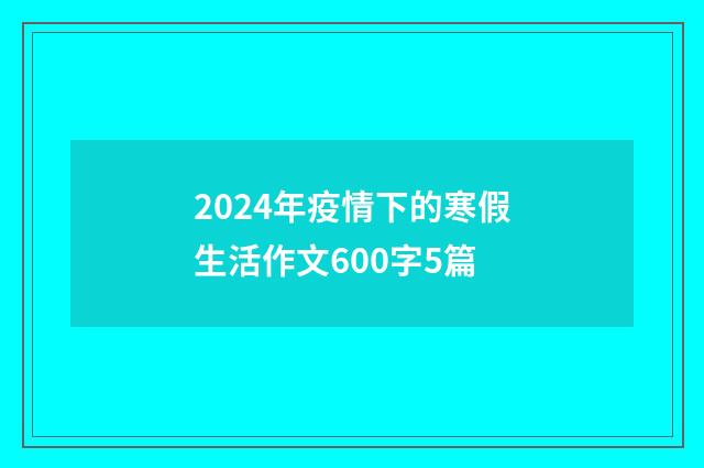 2024年疫情下的寒假生活作文600字5篇