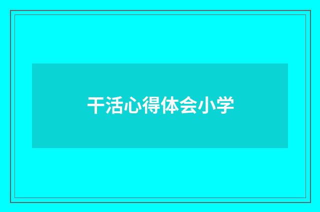 干活心得体会小学