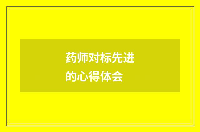 药师对标先进的心得体会