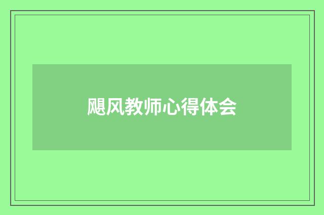 飓风教师心得体会