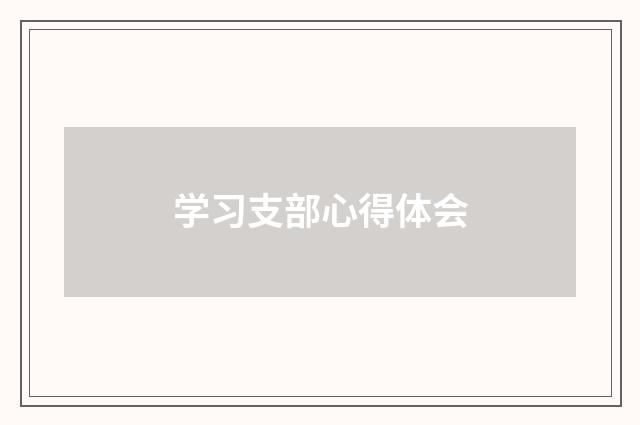学习支部心得体会