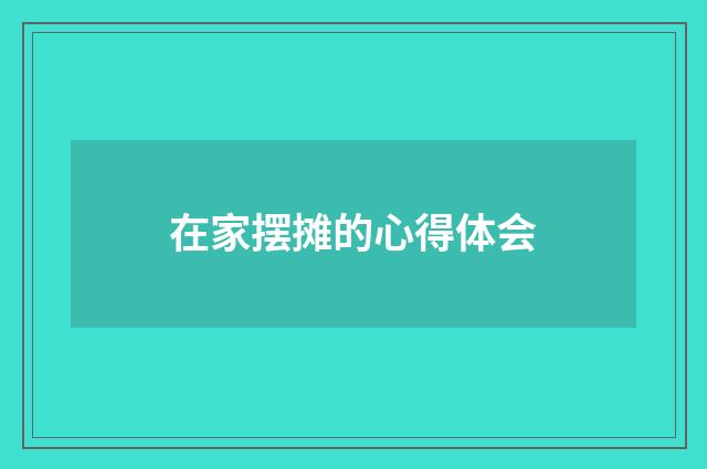 在家摆摊的心得体会