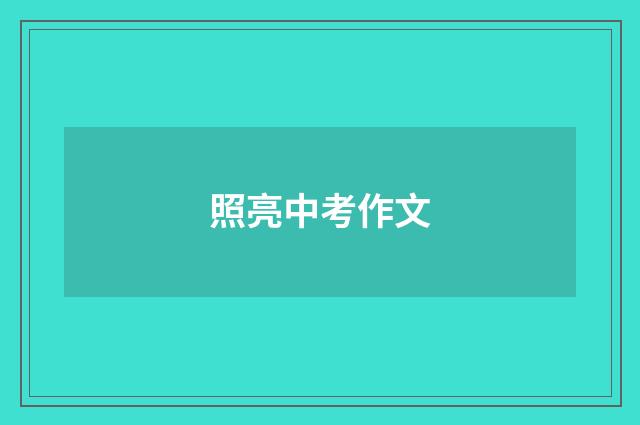 照亮中考作文