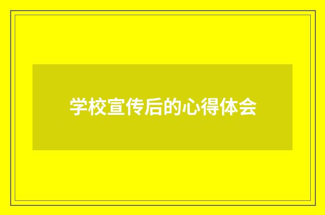 学校宣传后的心得体会
