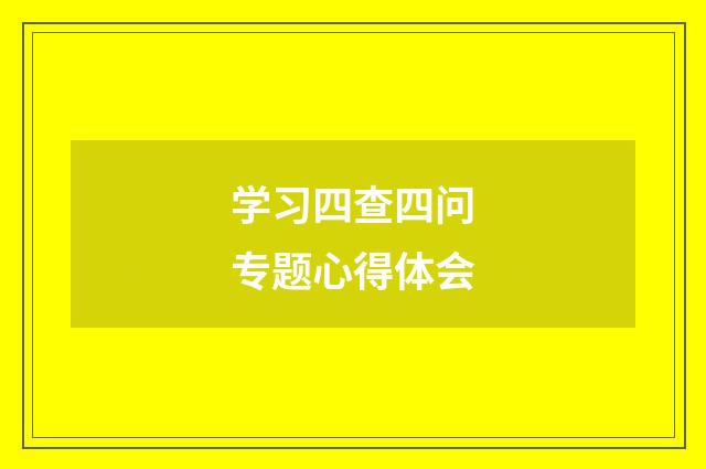 学习四查四问专题心得体会