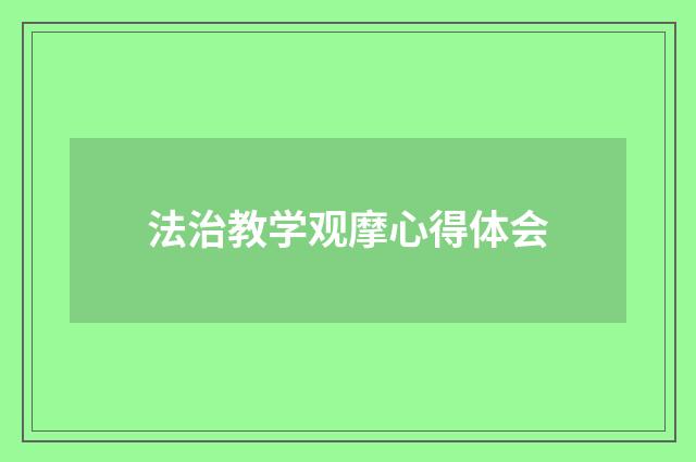法治教学观摩心得体会