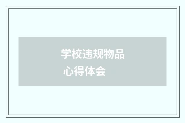 学校违规物品 心得体会