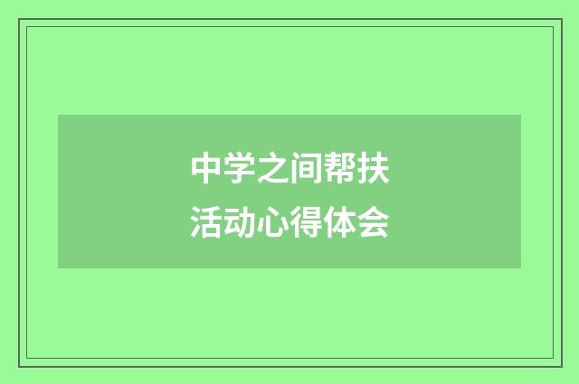 中学之间帮扶活动心得体会