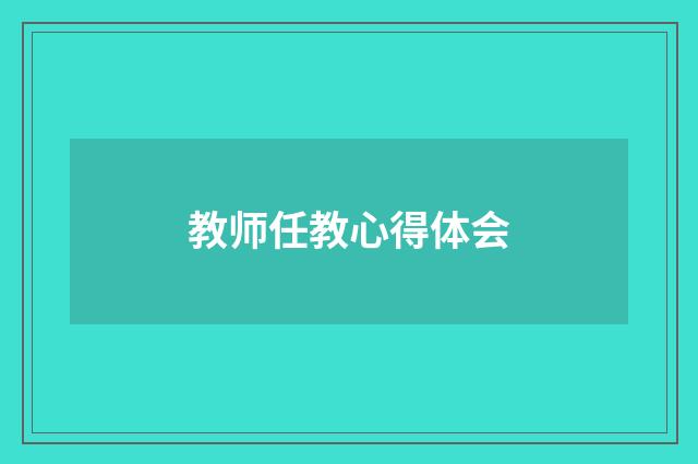 教师任教心得体会