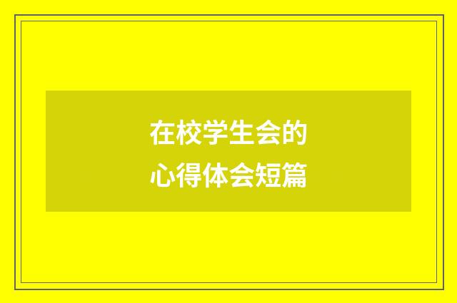 在校学生会的心得体会短篇