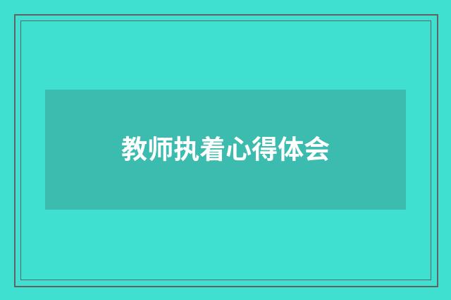 教师执着心得体会