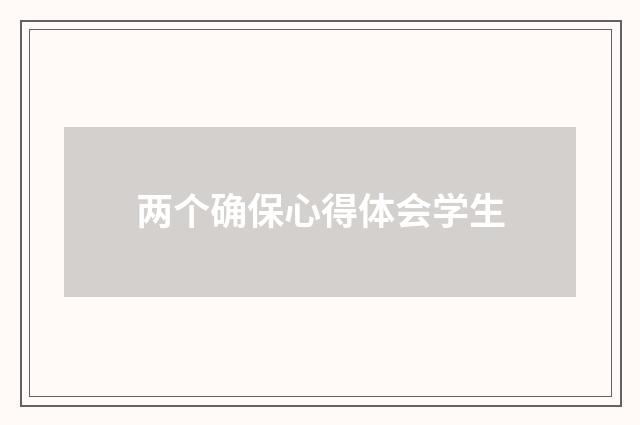 两个确保心得体会学生