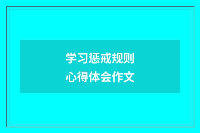 学习惩戒规则心得体会作文