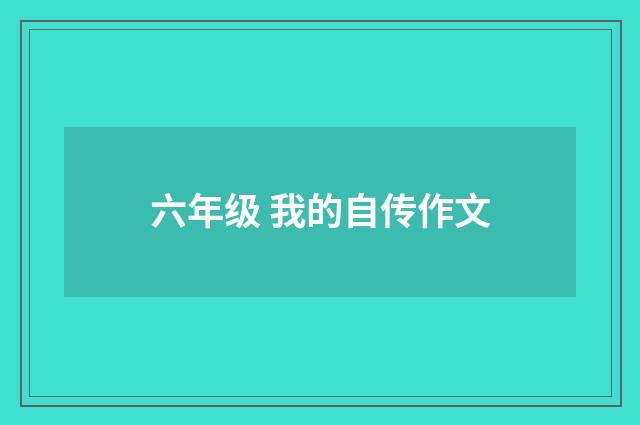 六年级 我的自传作文