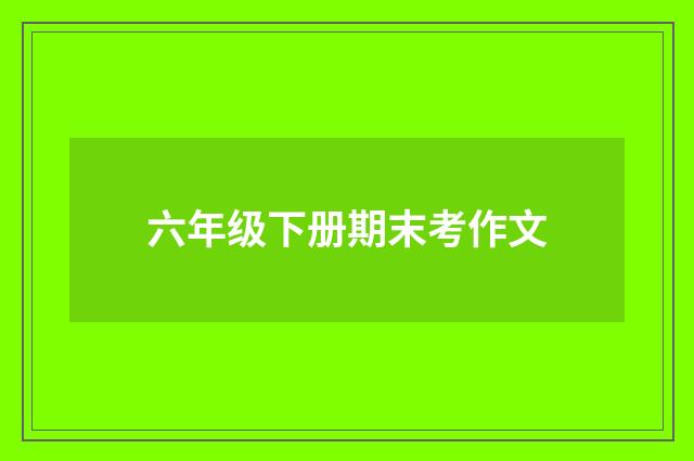 六年级下册期末考作文
