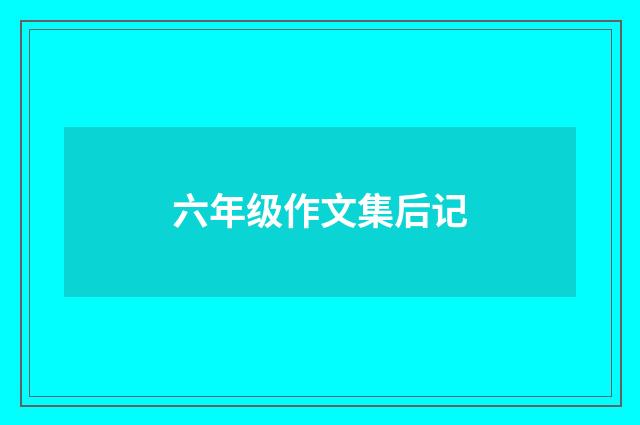 六年级作文集后记