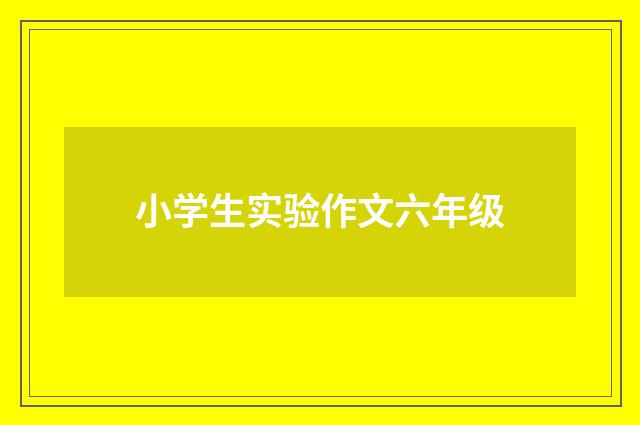 小学生实验作文六年级