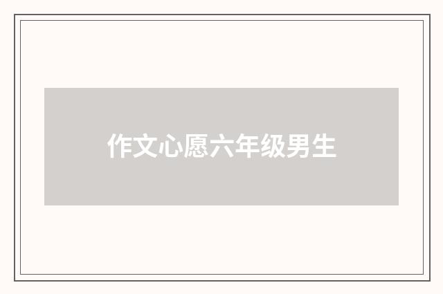 作文心愿六年级男生