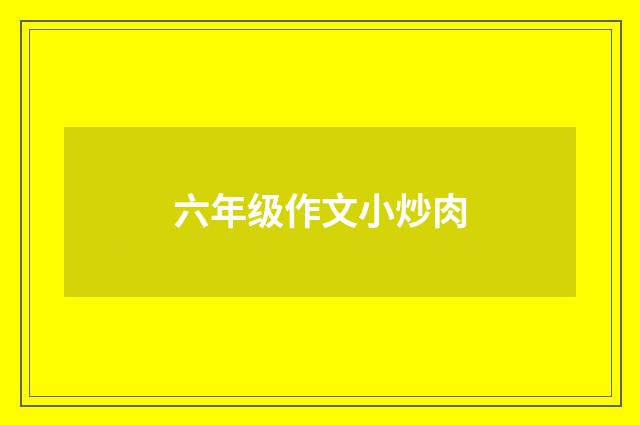 六年级作文小炒肉