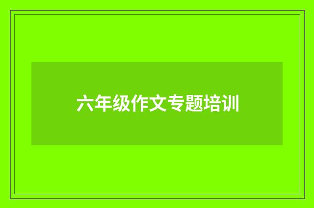 六年级作文专题培训