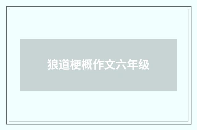 狼道梗概作文六年级