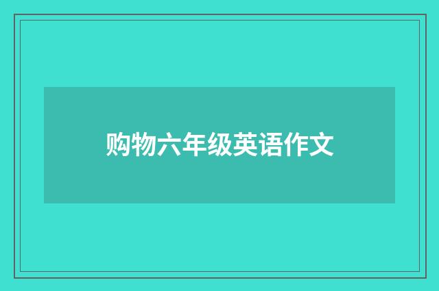 购物六年级英语作文