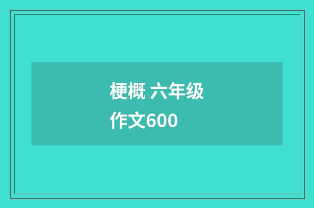 梗概 六年级作文600
