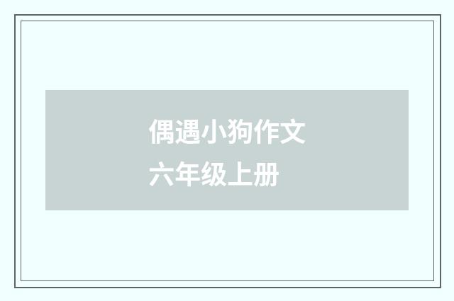 偶遇小狗作文六年级上册