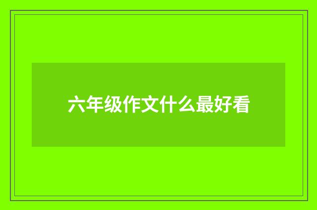 六年级作文什么最好看