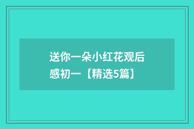 送你一朵小红花观后感初一【精选5篇】