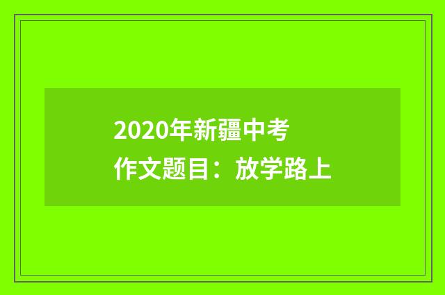2020年新疆中考作文题目:放学路上