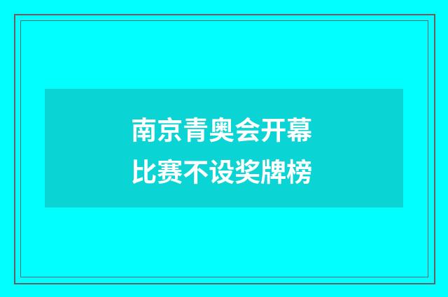 南京青奥会开幕 比赛不设奖牌榜