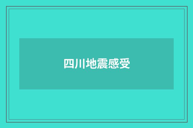 四川地震感受