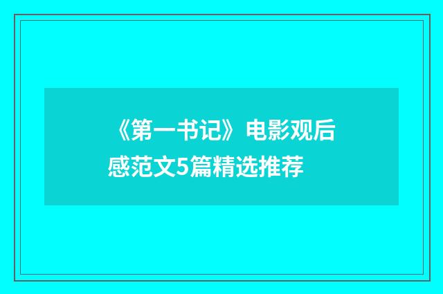 《第一书记》电影观后感范文5篇精选推荐