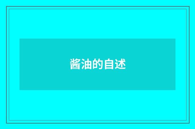 酱油的自述