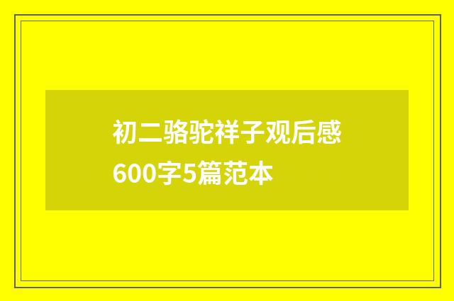 初二骆驼祥子观后感600字5篇范本