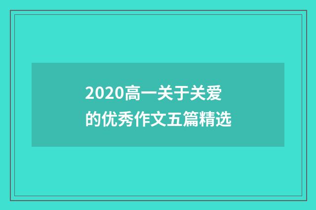 2020高一关于关爱的优秀作文五篇精选