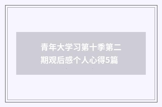 青年大学习第十季第二期观后感个人心得5篇