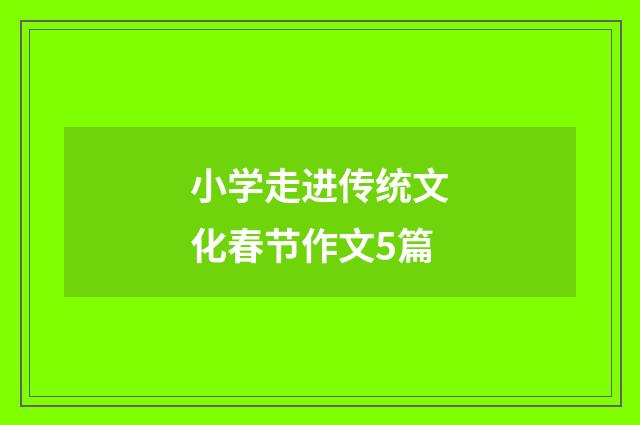 小学走进传统文化春节作文5篇