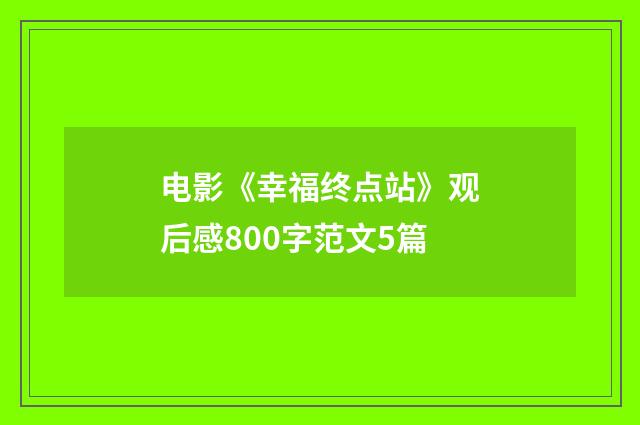 电影《幸福终点站》观后感800字范文5篇