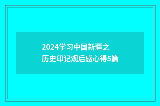 2024学习中国新疆之历史印记观后感心得5篇