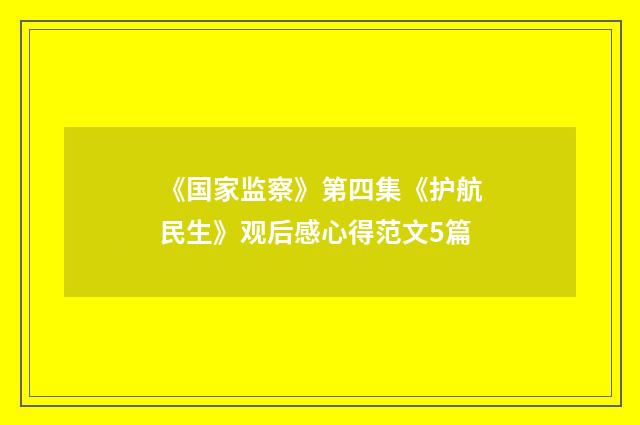 《国家监察》第四集《护航民生》观后感心得范文5篇